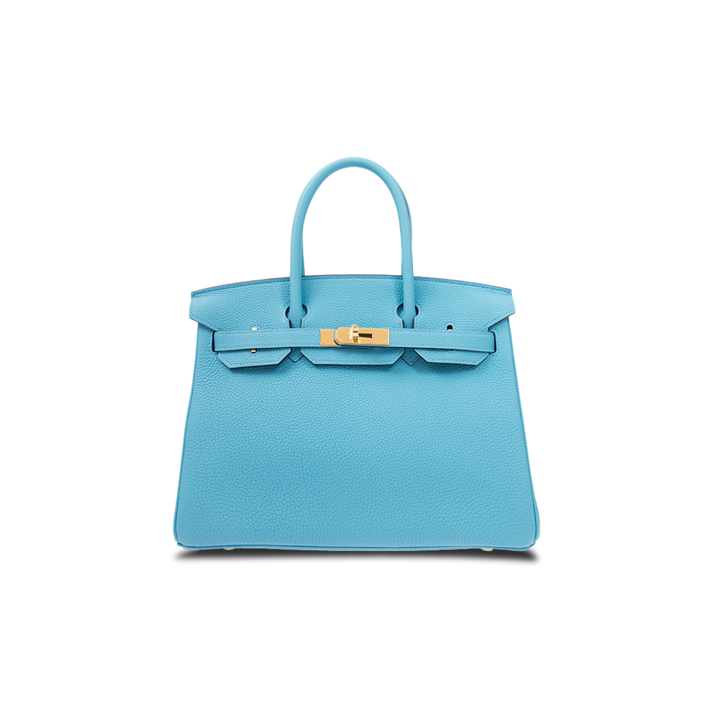 HERMES BIRKIN 25 EPSOM LEATHER CANDY BLUE GOLD BUCKLE BAG H028369CC7N (25*20*13cm)